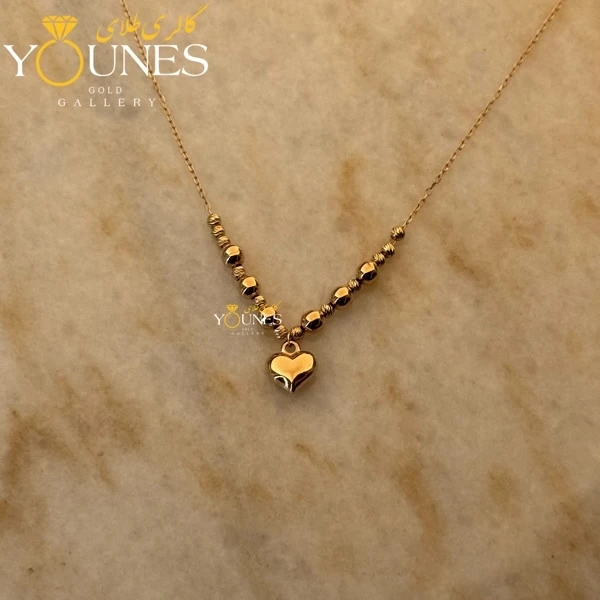 گردنبند طلا قلب و گوی